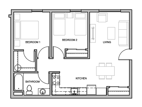 a floor plan of a small apartment